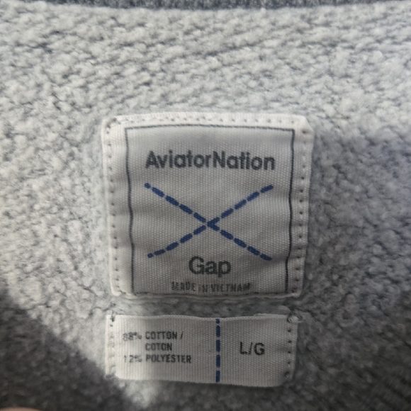 Aviator Nation Charcoal Crewneck with Vibrant Stripes - Picture 2 of 3